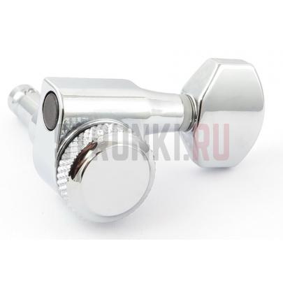 Колки локовые 6 в линию реверсные HC Tuner LC221-D07 21:1, CHROME, хром
