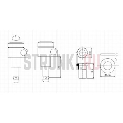 Колки локовые 4+4 HC Tuner LC721-D07 21:1, BLACK, черный