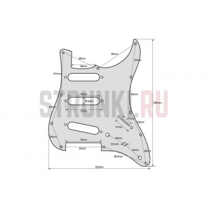 Панель для оригинального Fender Stratocaster US/Mexico, Parts, прозрачный