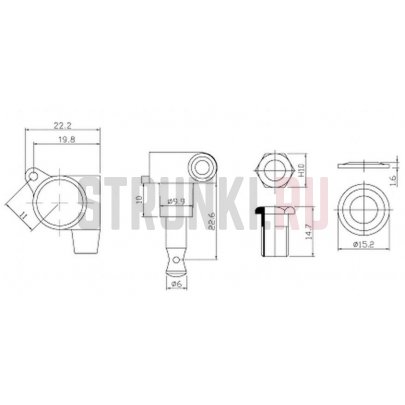 Колки 7 в линию реверсные HC Tuner SG721-D07 BLACK, черный