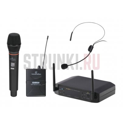 Беспроводная микрофонная система, ручной и головной микрофон, Soundsation WF-U216HP