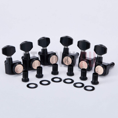 Колки 6 в линию локовые Guyker GK-434SP, левые, черный