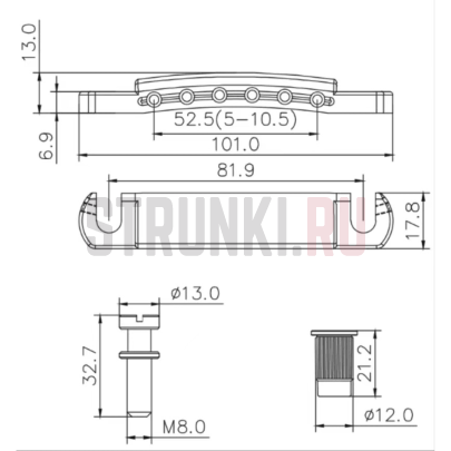Струнодержатель Guyker GS001, хром