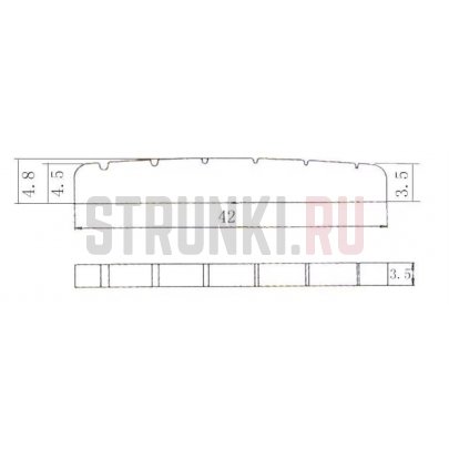 Guyker TI-ST-42 верхний порожек для электрогитары ST, титан (42х5мм)