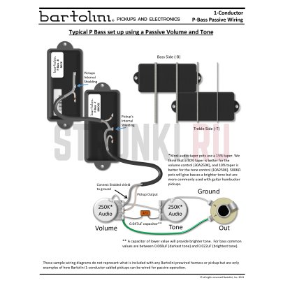 Комплект звукоснимателей для 5-струнной бас-гитары типа J-bass, American standart Bartolini 57CBJD L1/S1 J-Bass, 5-String Dual In-Line Coil