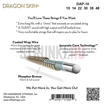 Струны для акустической гитары DR DAP-10 10-48