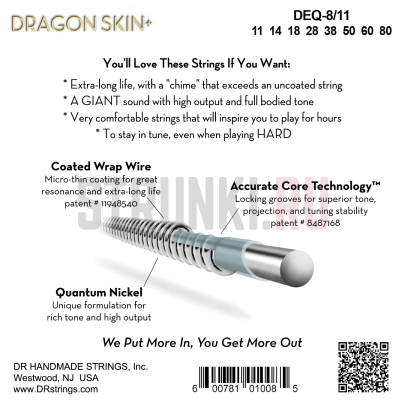 Струны для электрогитары DR DEQ-11 11-50