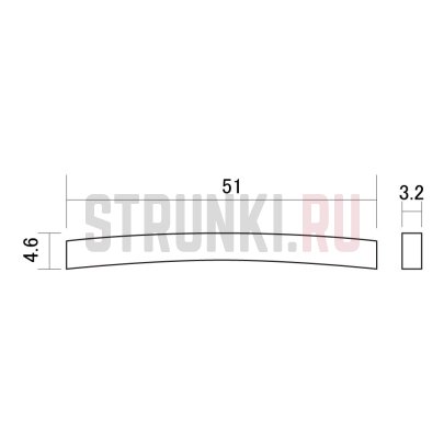 HOSCO NT-RR, порожек для гитары с радиусом, верхний, пластик (51 x 3.2 x 4.6 mm)