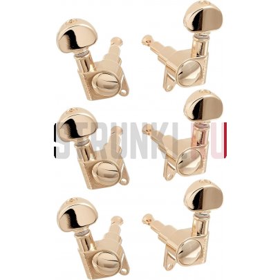 Колки для электрогитары, 3+3 GROVER 205g, мини, золото