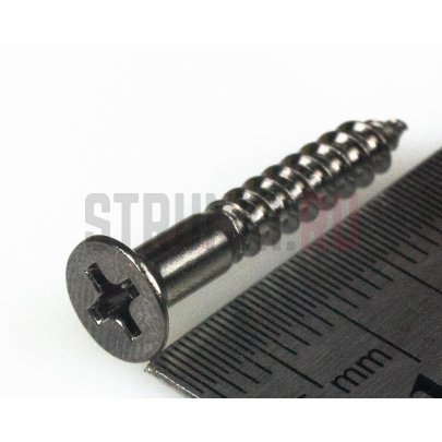 Саморез для бриджа Telecaster HOSCO WS-09CK (3.8 х 25 мм), cosmo black