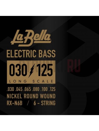 Струны для бас-гитары La Bella RX-N6B RX Nickel 30-125
