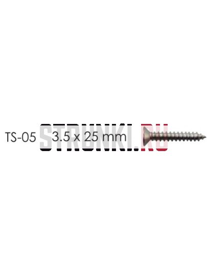 Саморез для ремнедержателей и басовых бриджей HOSCO TS-05C (3.5 х 25 мм), хром
