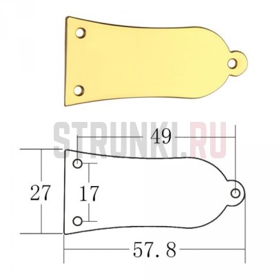 Крышка анкера металлическая для Gibson Les Paul Style Gold PARTS TR6, золото