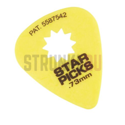 Медиаторы 1 шт, толщина 0.73мм, Everly 30013 Star Pick, желтый