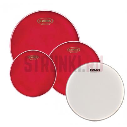 Набор пластиков для малого и том барабана (12, 13, 16)+14", Evans EPP-HRUV1-S Hydraulic Red Standard
