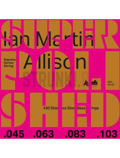 Комплект струн для бас-гитары, сталь, 45-103, La Bella ASP-45103 Ian Allison