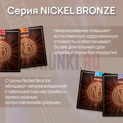 Струны для акустической гитары D'Addario Nickel Bronze NB1253 12-53
