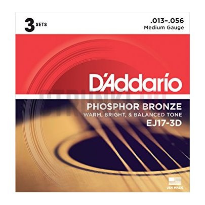 Струны для акустической гитары D'Addario Phosphor Bronze EJ17-3D 13-56