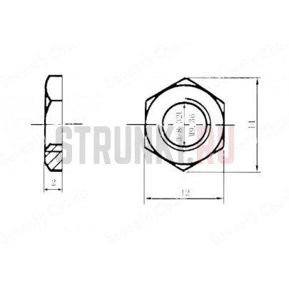 Гайка шестигранная с шайбой 3/8, позолота
