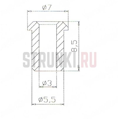 Втулка для верхнего сквозного крепления малая PARTS XK-BK-04-12, черный, верхняя