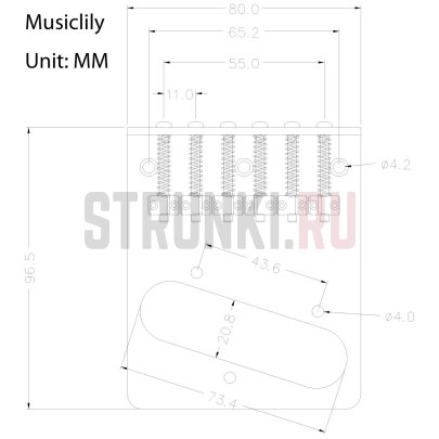 !!! УЦЕНКА !!! Бридж для Telecaster Musiclily MX0825, хром