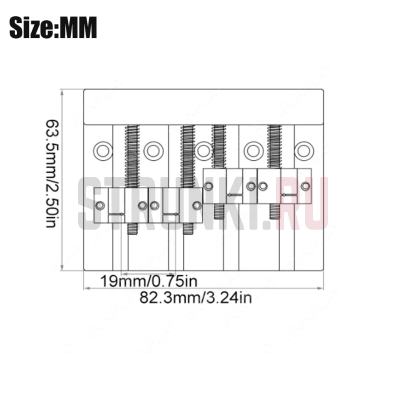Бридж для бас гитары Fender copy хром