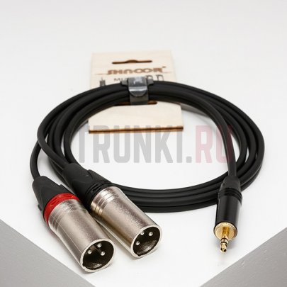 Кабель 3,5мм миниджек - 2 XLRm, 15м, SHNOOR MJ2XM-15m Y