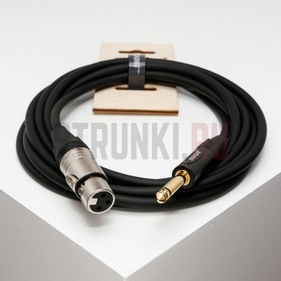 Кабель инструментальный, XLRF-6.35мм моно, 0.5м, SHNOOR IC124-XFJM-0,5m