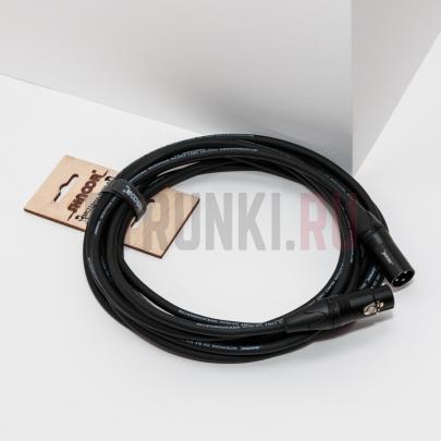 Кабель микрофонный, XLR черные, 2м, SHNOOR MC224eco-XMXF-B-2m