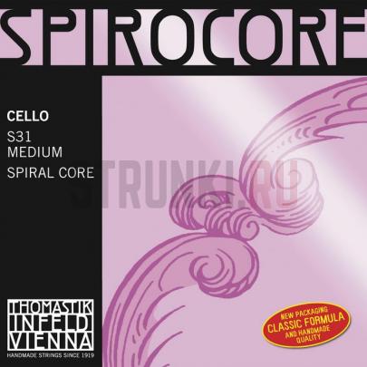 Комплект струн для виолончели размером 4/4, среднее натяжение, Thomastik S31 Spirocore