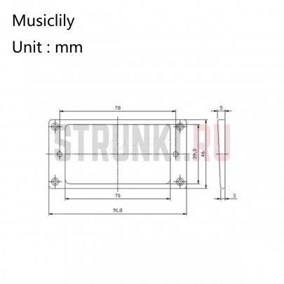 MX1588BK-MX1589BK Комплект рамок звукоснимателей (1+1), прямые, черные, Musiclily