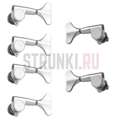 Колки 4+2 для бас-гитары Warwick, хром