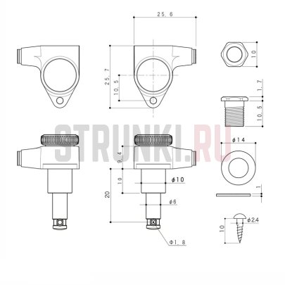 Колки для электрогитары Gotoh SG301-MGT-P4N, черный