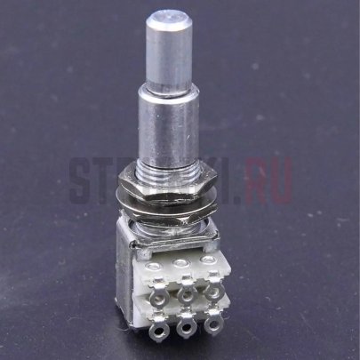 Двойной потенциометр ALPHA  A100K, длина резьбы 10 мм