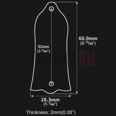 Крышка анкера для Gibson Les Paul Custom 2 колокольчик, хром