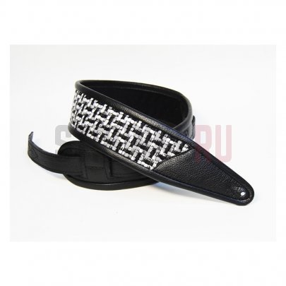 Ремень для гитары, кожа/текстиль, Fidel FL70000TCU Leather Custom Textil, черный