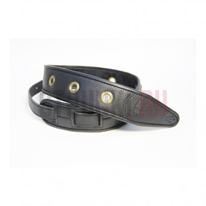 Ремень для гитары, кожаный, Fidel FL7000005CU Leather Custom, черный