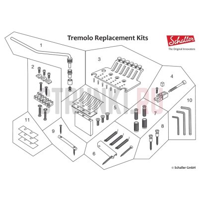 Тремоло-система SCHALLER Floyd Rose 13020242.02, сустейн блок - 42 мм, хром