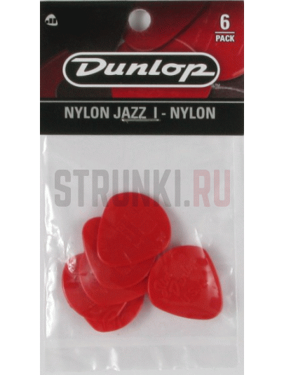 Набор медиаторов Dunlop 47P1N Nylon Jazz I, красные, 1.1 мм, упаковка 6 шт.