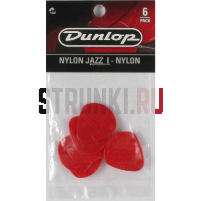 Набор медиаторов Dunlop 47P2N Nylon Jazz II, красные, 1.18 мм, упаковка 6 шт.