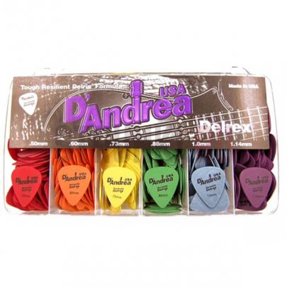 Набор медиаторов D'Andrea D351 Formula Delrex, 6 толщин, коробка 432 шт.