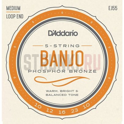 Струны для банджо D'Addario Banjo EJ55 10-23