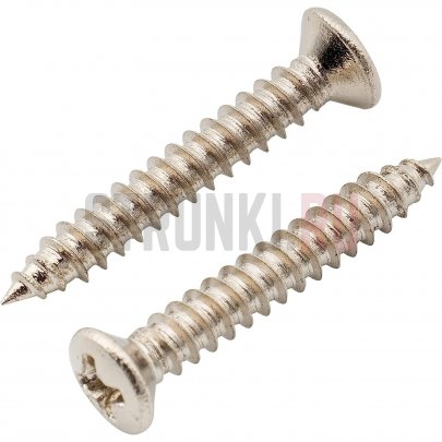 Musiclily MX3035 саморезы из нержавеющей стали для рамок звукоснимателя (2.5 x 18 мм), никель, 4 штуки