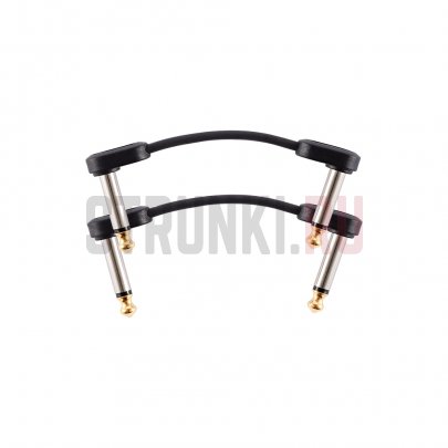 Патч кабель инструментальный D'Addario PW-FPRR-202 Custom Series Flat, 5 см, 2 шт (угловой-угловой)