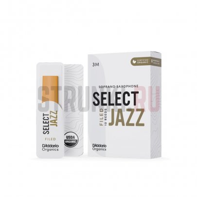 Трости для саксофона сопрано, 3M (10 шт) D'Addario ORSF10SSX3M Organic Select Jazz Filed