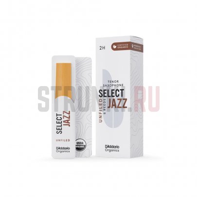 Трости для саксофона тенор, 2H (5 шт) D'Addario ORRS05TSX2H Organic Select Jazz Unfiled