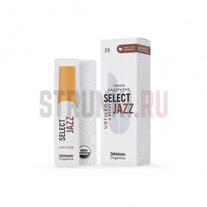 Трости для саксофона тенор, 3S (5 шт) D'Addario ORRS05TSX3S Organic Select Jazz Unfiled