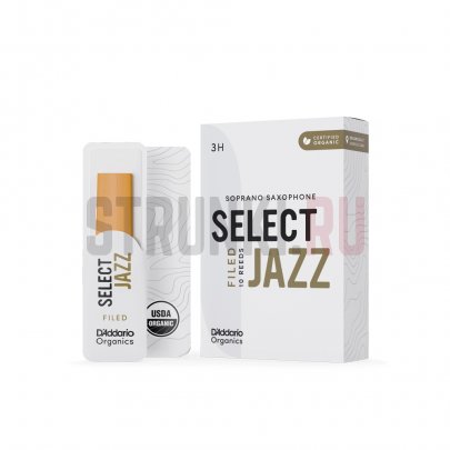Трости для саксофона сопрано, 3H (10 шт) D'Addario ORSF10SSX3H Organic Select Jazz Filed
