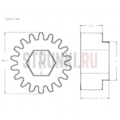 Шестеренка для колков PARTS, передаточное отношение 1:18