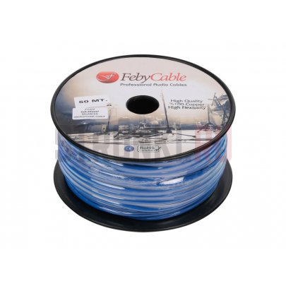 Кабель микрофонный балансный, синий, 50м, Feby Cable FC222BL-50